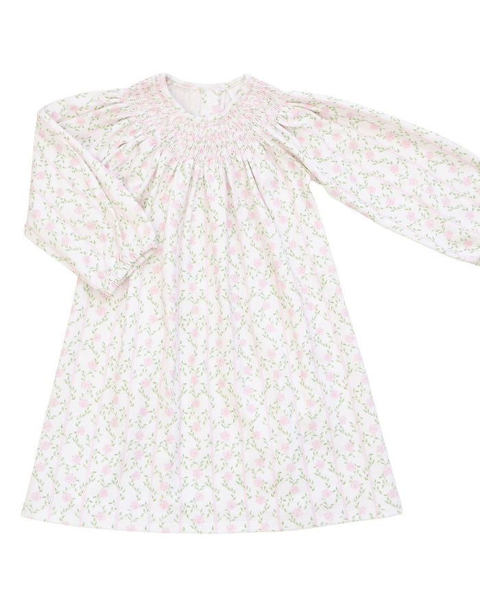 Rosy Trellis | Long Sleeve Dress
