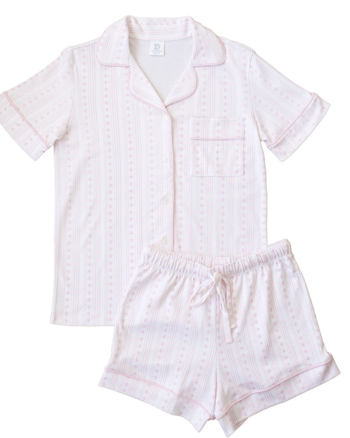 Starlight Stripes | Short Pajama Set (Pink Women's)