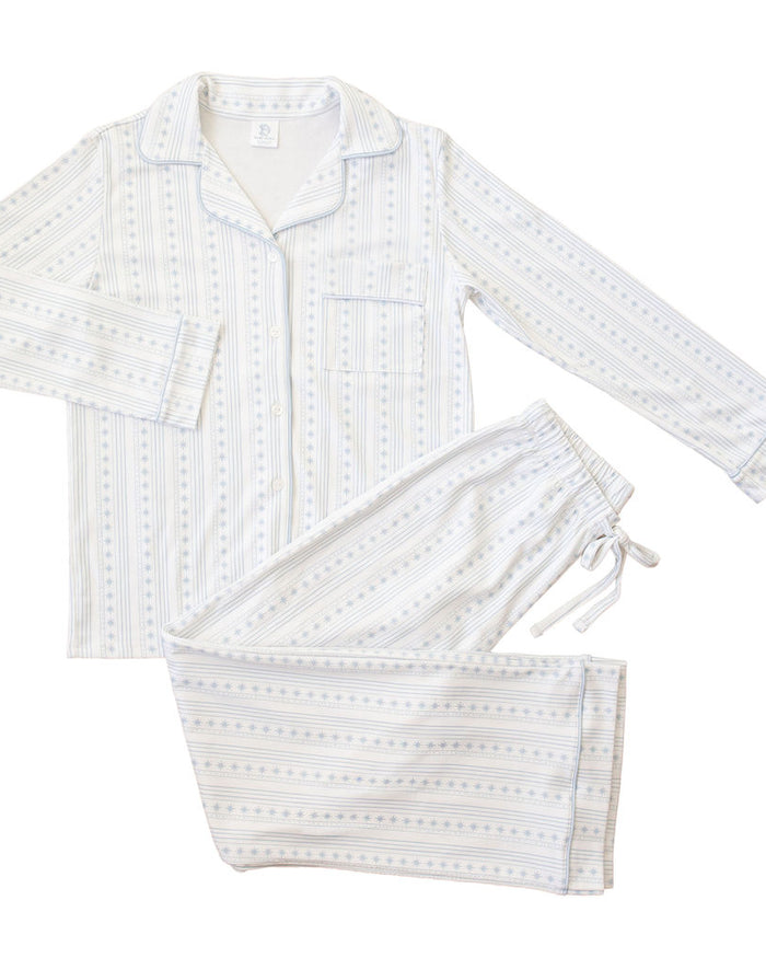 Starlight Stripes | LS Long Pajama Set (Blue Women's)