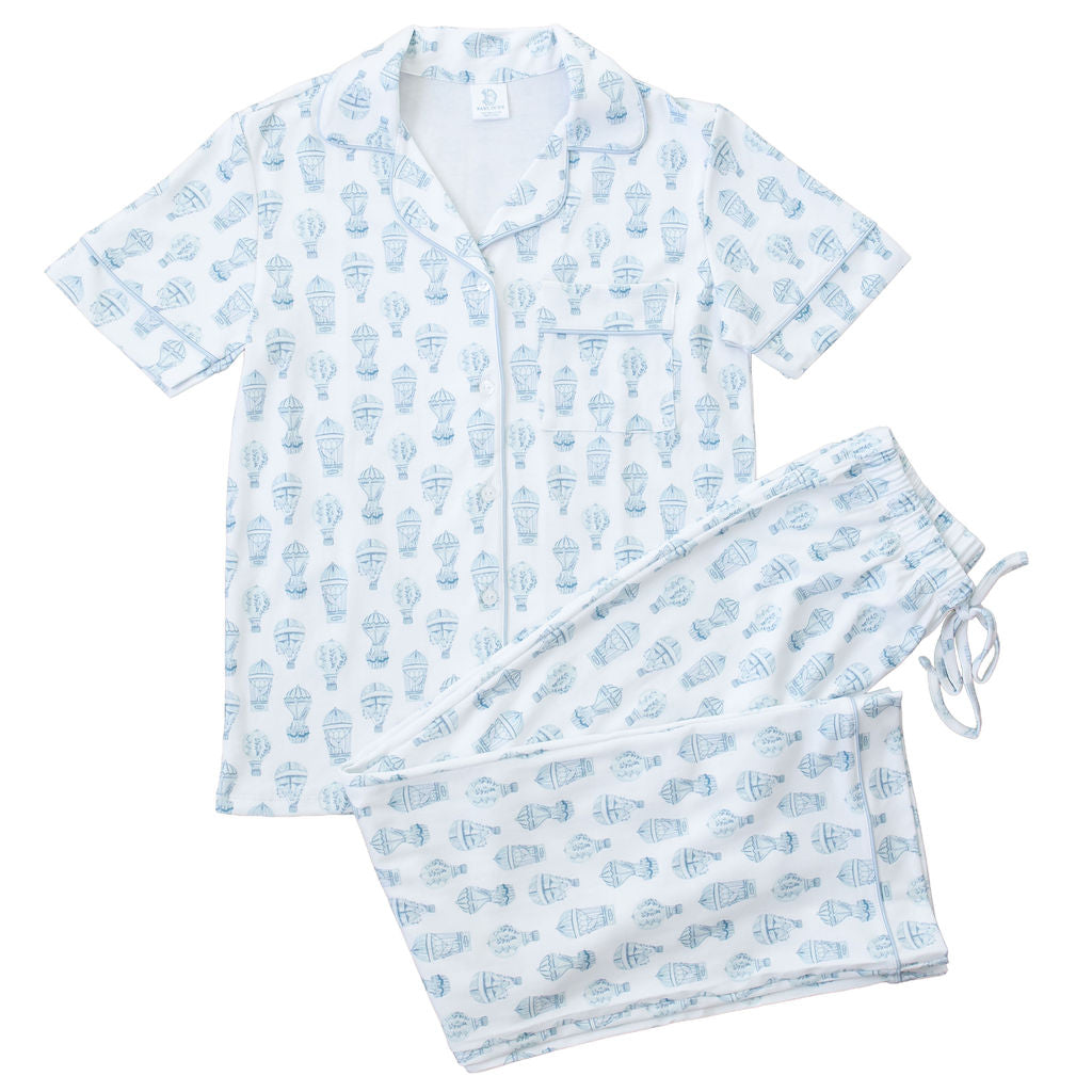 Little Explorer | SS Long Pajama Set (Blue Women's)