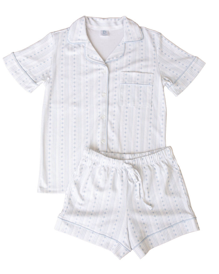 Starlight Stripes | Short Pajama Set (Blue Women's)