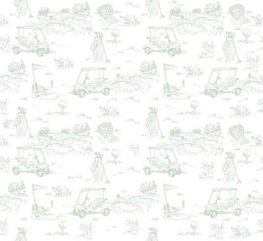 Fairway Toile | Long Pajamas (Green)