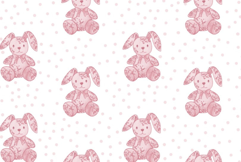 Timeless Teddies | Digital Print (Pink/White)