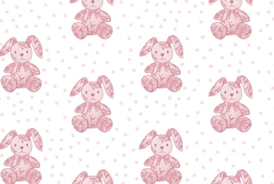 Timeless Teddies | Digital Print (Pink/White)