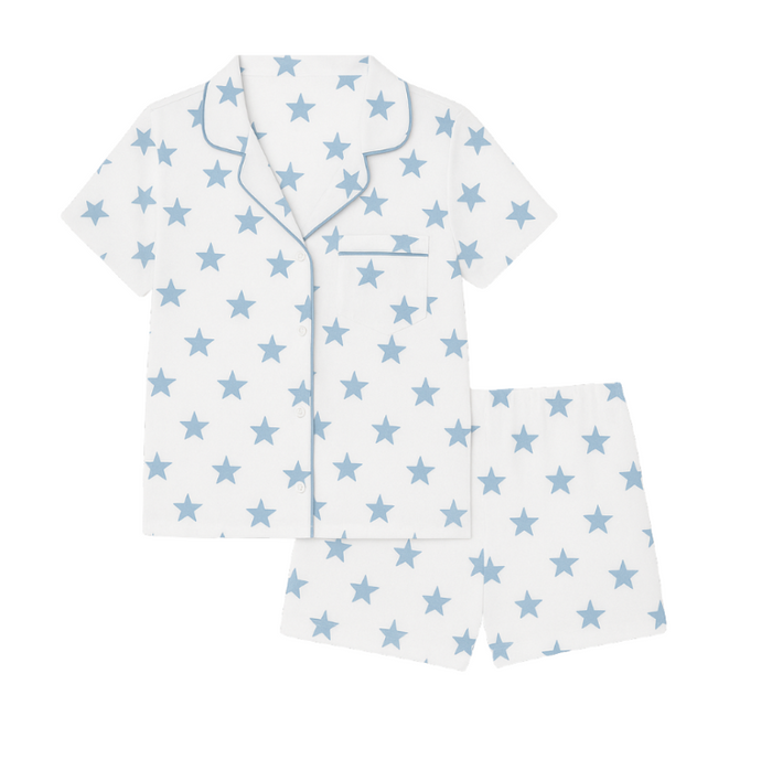 Celestial Linework | Short Pajama Set (Blue Women's)