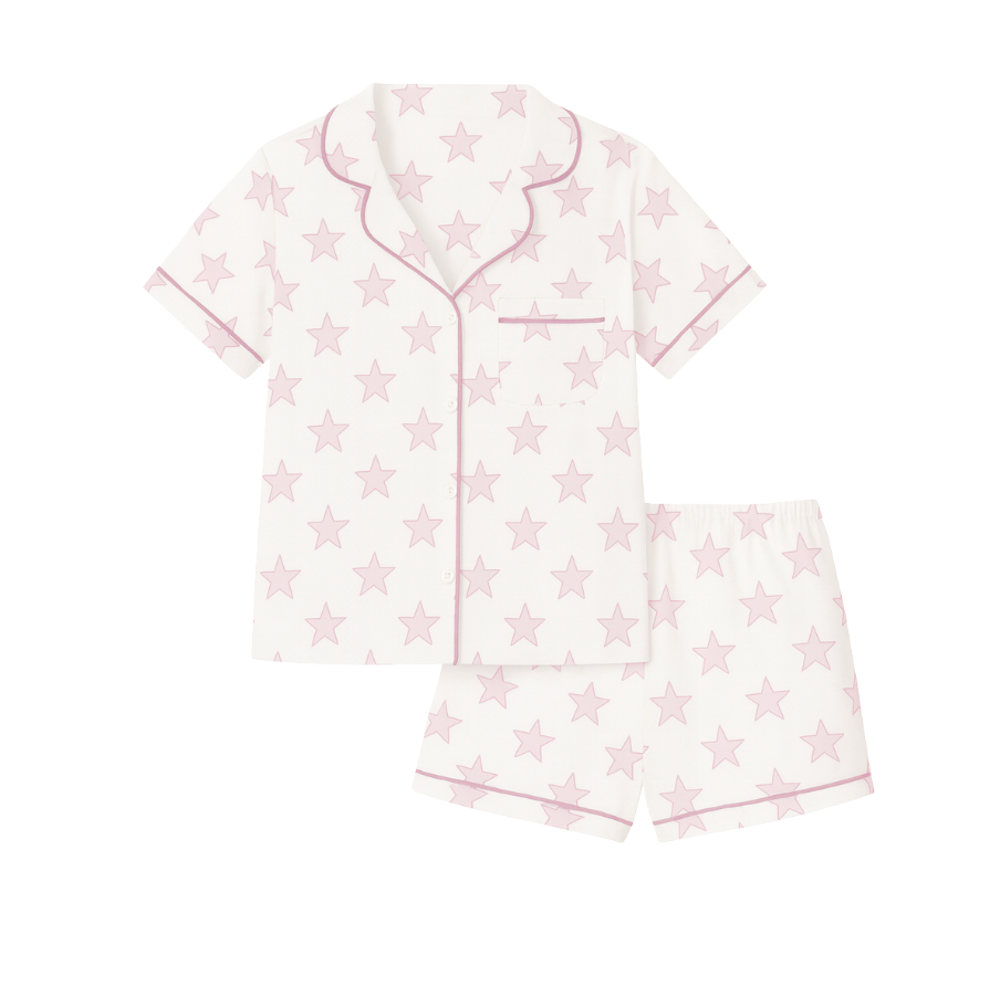 Celestial Linework | Short Pajama Set (Pink Women's)