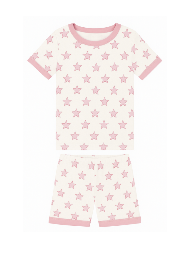 Celestial Linework | Short Pajamas (Pink)