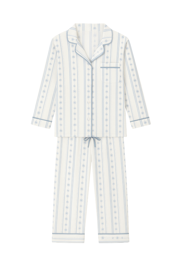 Starlight Stripes | LS Long Pajama Set (Blue Women's)