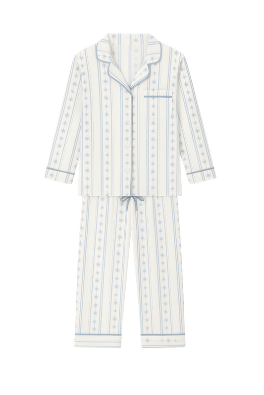Starlight Stripes  | LS Long Pajama Set (Blue Women's)