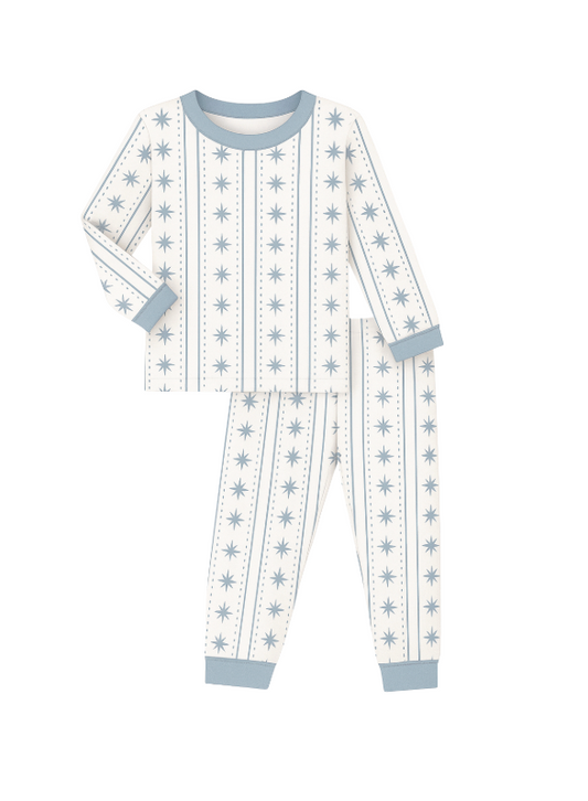 Starlight Stripes | Long Pajamas (Blue)