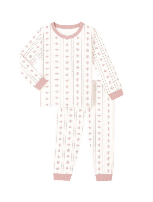 Starlight Stripes | Long Pajamas (Pink)