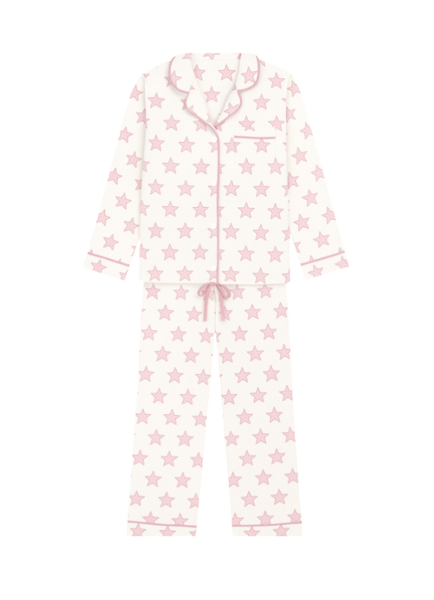 Celestial Linework | LS Long Pajama Set (Pink Women's)