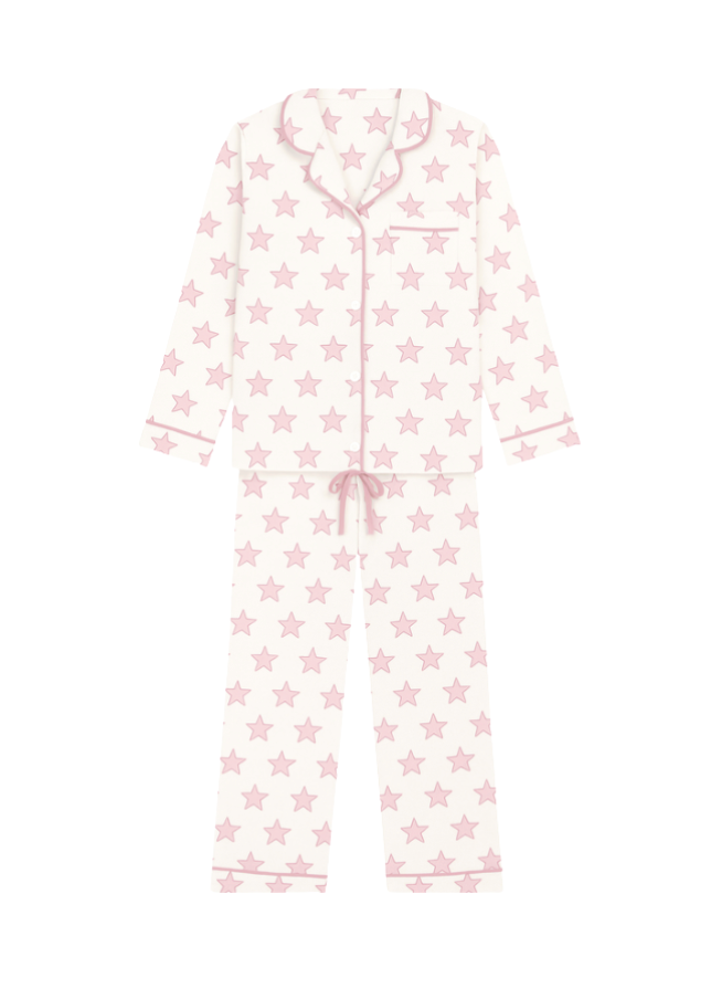 Celestial Linework | LS Long Pajama Set (Pink Women's)