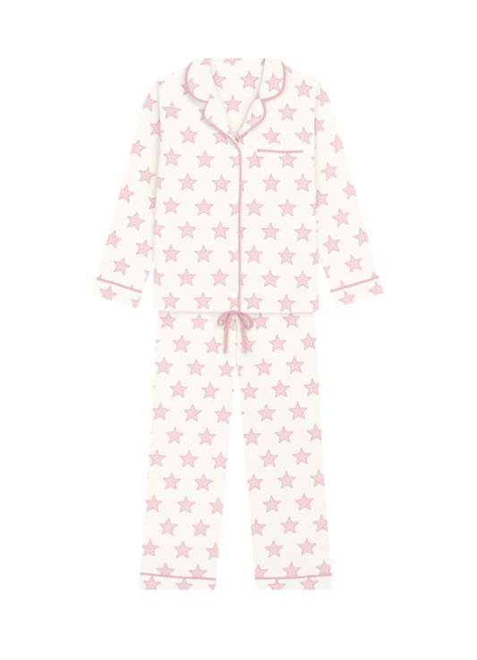 Celestial Linework | LS Long Pajama Set (Pink Women's)