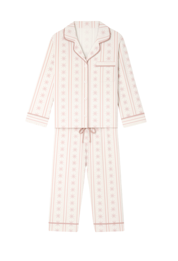 Starlight Stripes | LS Long Pajama Set (Pink Women's)