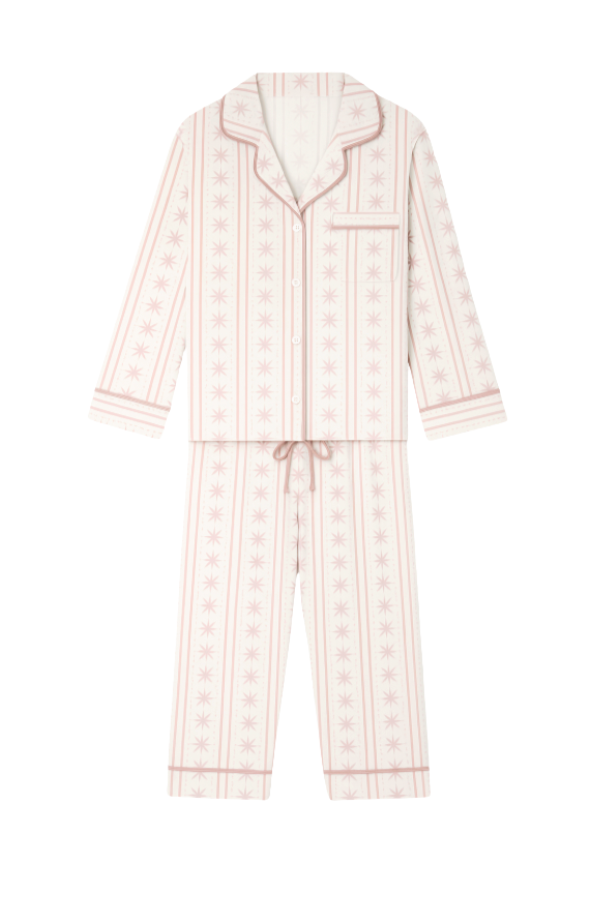 Starlight Stripes | LS Long Pajama Set (Pink Women's)