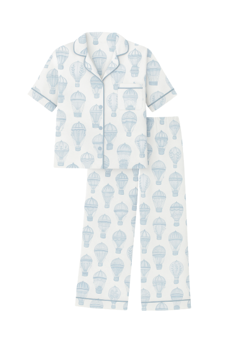 Little Explorer | SS Long Pajama Set (Blue Women's)