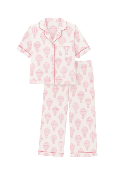 Little Explorer | SS Long Pajama Set (Pink Women's)