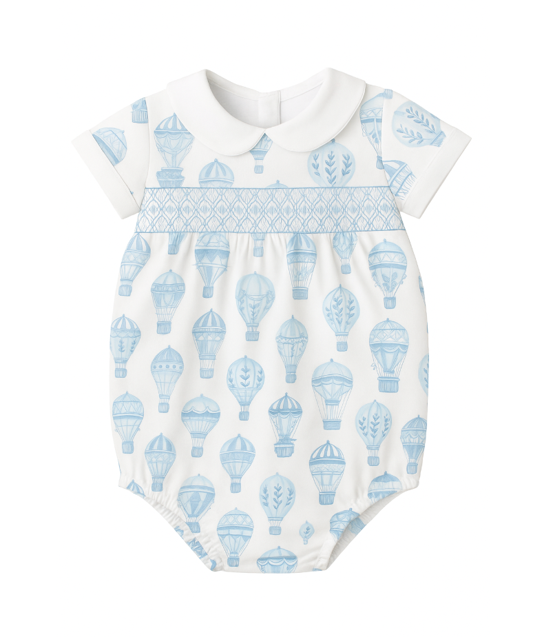 Little Explorer | Short Sleeve Smocked Bubble