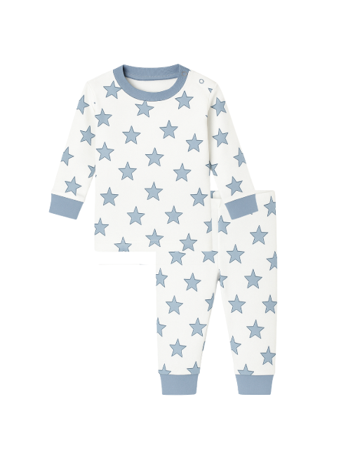 Celestial Linework | Baby Long Pajamas (Blue)