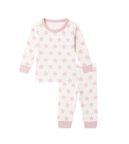 Celestial Linework | Baby Long Pajamas (Pink)