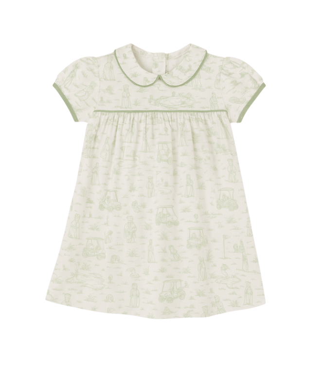 Fairway Toile | Short Sleeve Dress (Green)