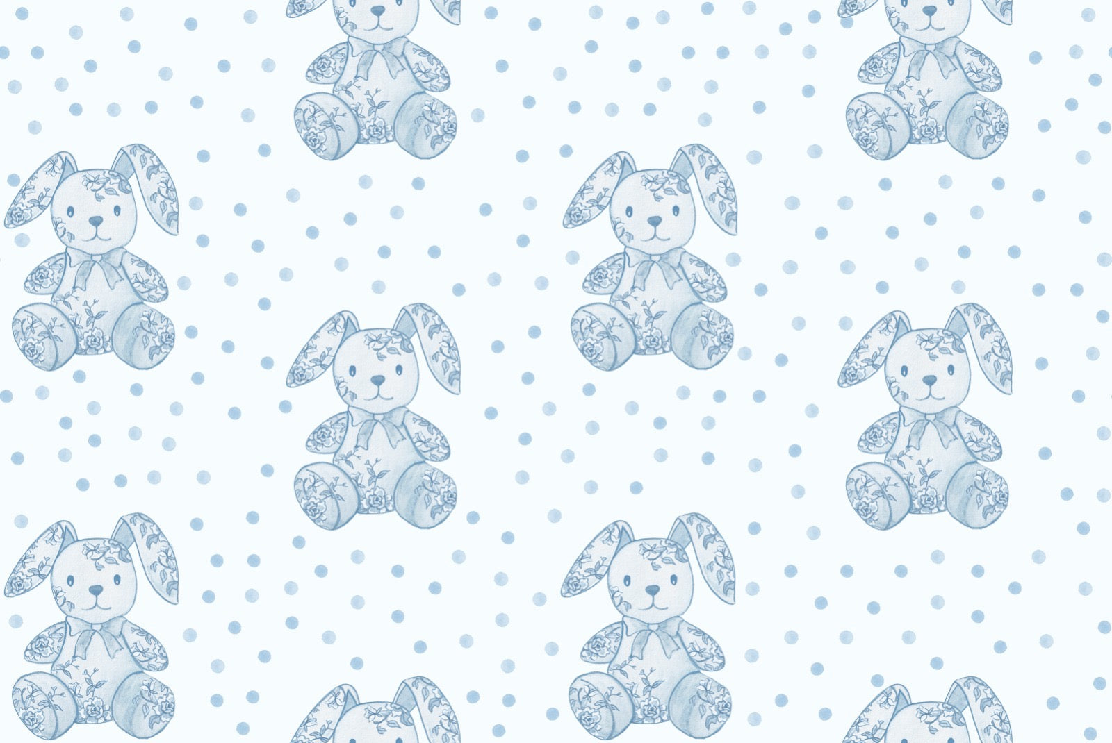 Timeless Teddies | Digital Print (Blue/Lt Blue)