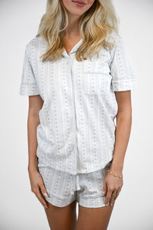 Starlight Stripes  | Short Pajama Set (Blue Women's) thumbnail 6