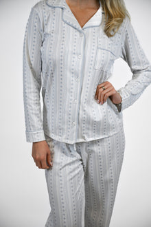 Starlight Stripes  | LS Long Pajama Set (Blue Women's) thumbnail 4