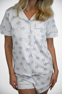 Celestial Linework | Short Pajama Set (Blue Women's) thumbnail 4
