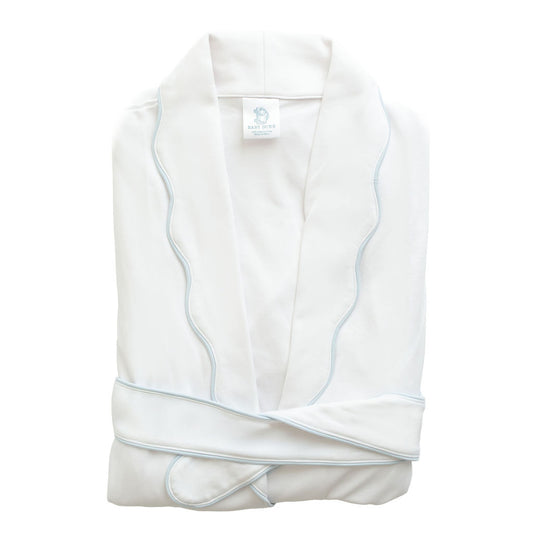 White/Blue Scalloped | Robe (Women's)