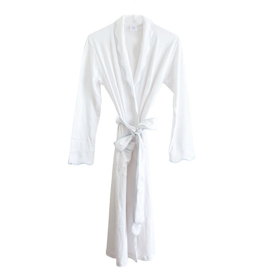White/Blue Scalloped | Robe (Women's)