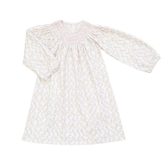 Rosy Trellis | Long Sleeve Dress