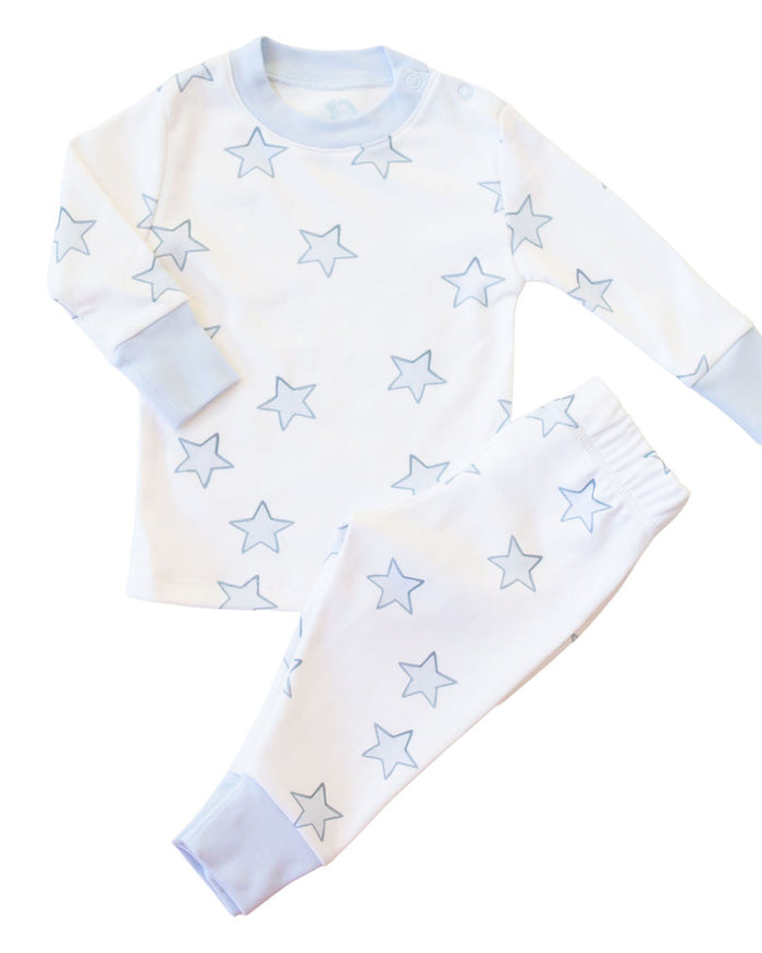 Celestial Linework | Baby Long Pajamas (Blue)