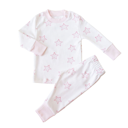 Celestial Linework | Baby Long Pajamas (Pink)