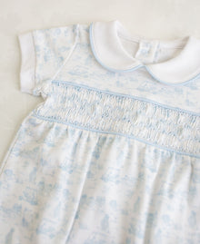 Fairway Toile | Short Sleeve Smocked Bubble (Blue) thumbnail 3