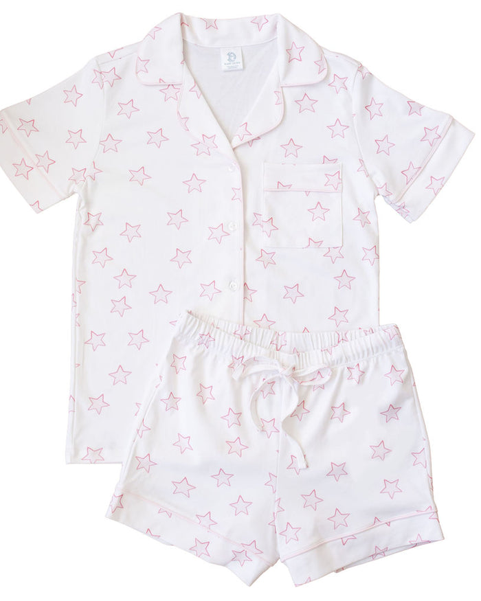 Celestial Linework | Short Pajama Set (Pink Women's)