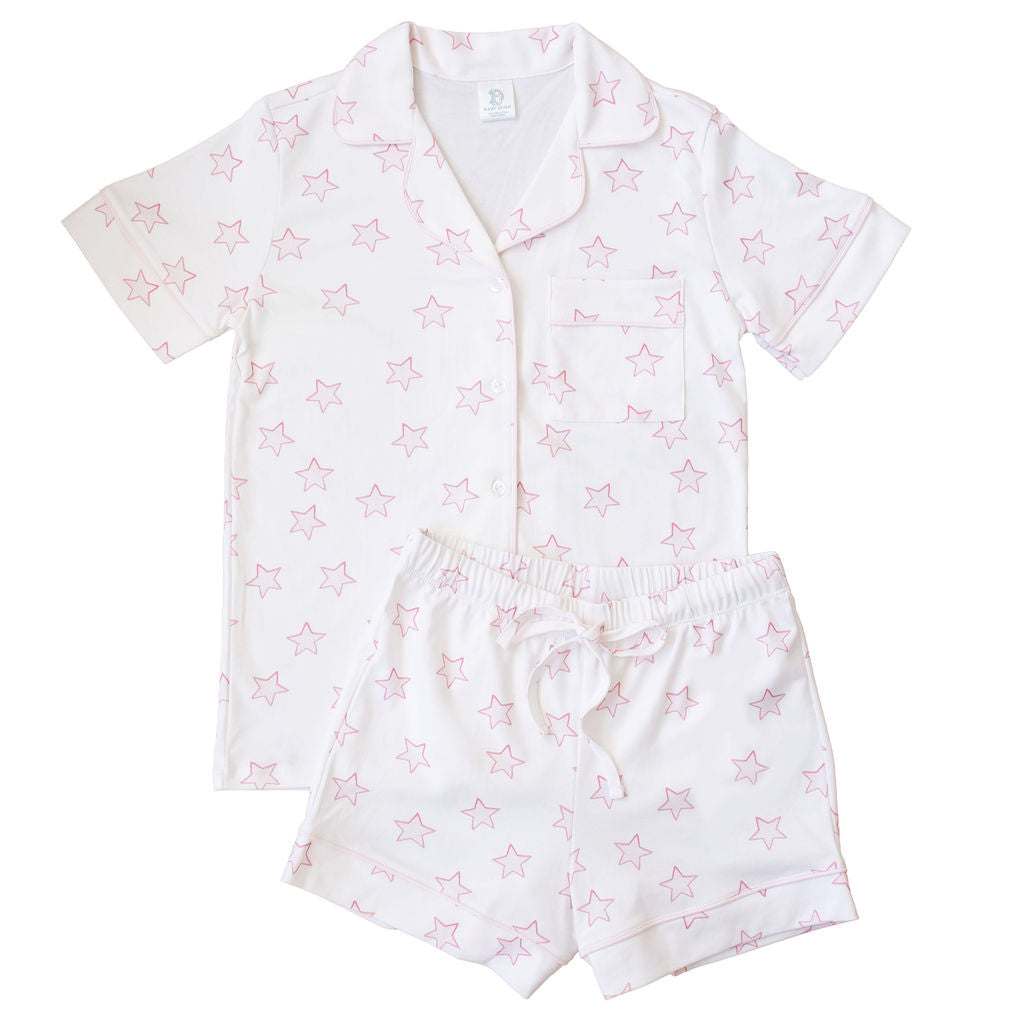 Celestial Linework | Short Pajama Set (Pink Women's)