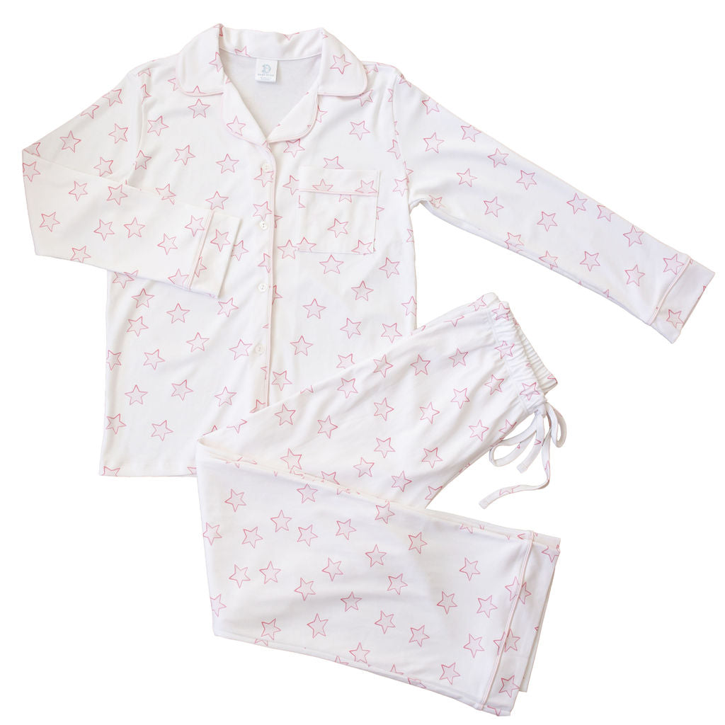 Celestial Linework | LS Long Pajama Set (Pink Women's)
