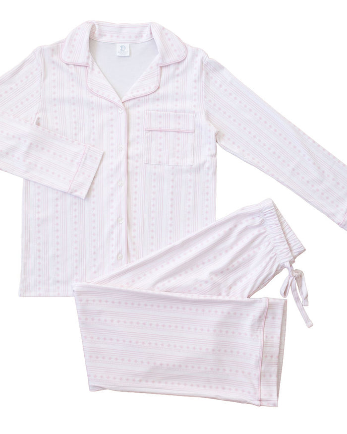 Starlight Stripes | LS Long Pajama Set (Pink Women's)