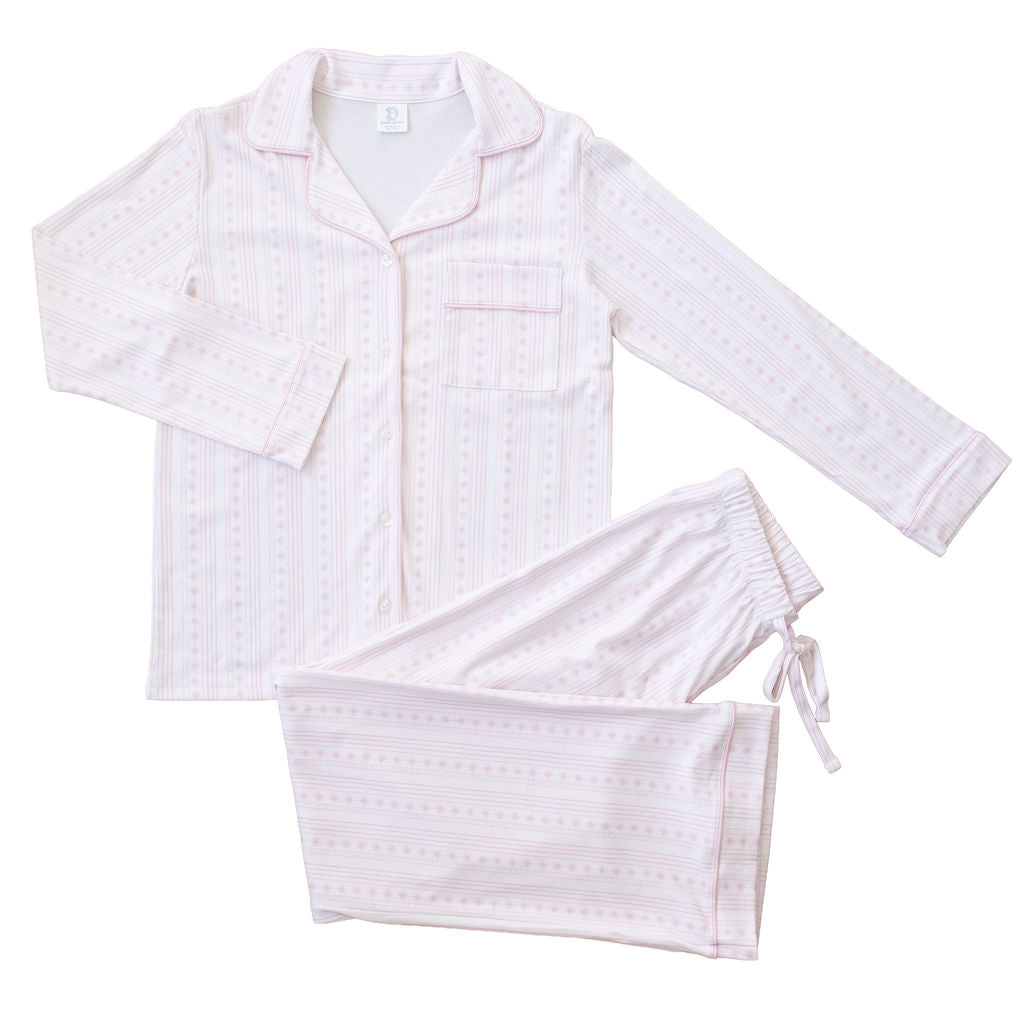 Starlight Stripes | LS Long Pajama Set (Pink Women's)