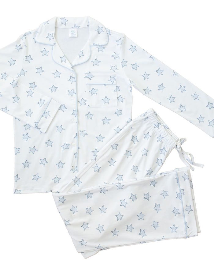 Celestial Linework | LS Long Pajama Set (Blue Women's)