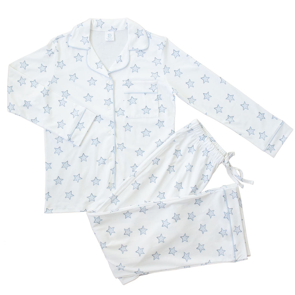 Celestial Linework | LS Long Pajama Set (Blue Women's)