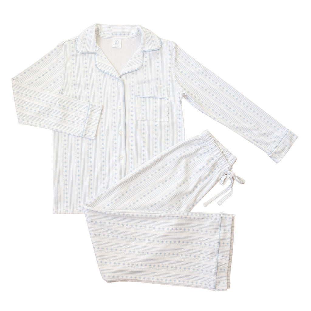 Starlight Stripes  | LS Long Pajama Set (Blue Women's)