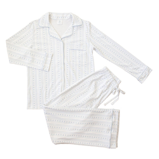 Starlight Stripes  | LS Long Pajama Set (Blue Women's)