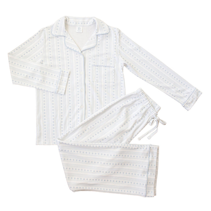 Starlight Stripes  | LS Long Pajama Set (Blue Women's)