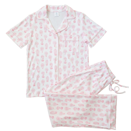 Little Explorer | SS Long Pajama Set (Pink Women's)