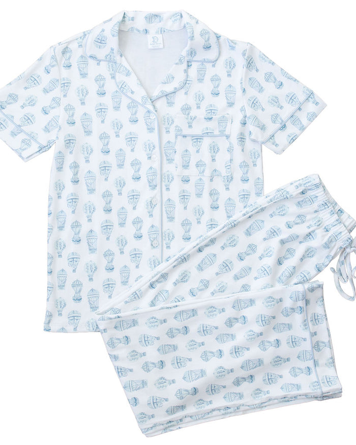 Little Explorer | SS Long Pajama Set (Blue Women's)