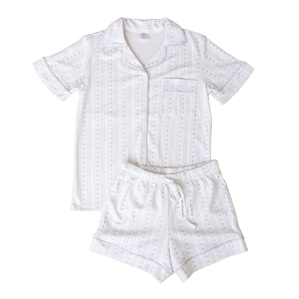 Starlight Stripes  | Short Pajama Set (Blue Women's)