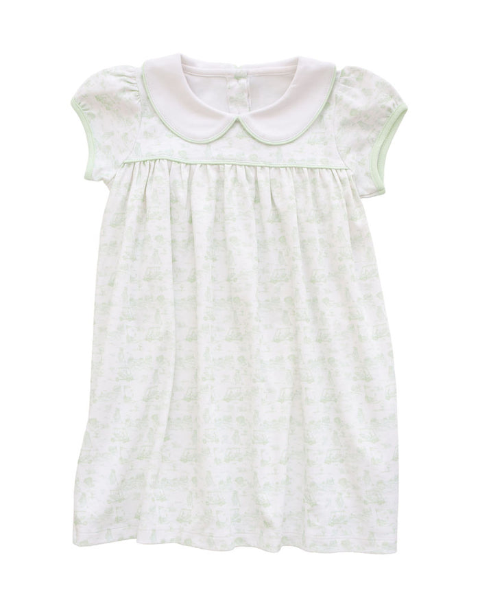 Fairway Toile | Short Sleeve Dress (Green)